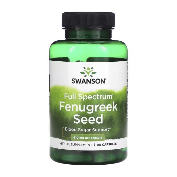 Swanson Fenugreek – Пажитник для глюкозы, пищеварения и женского баланса 610 мг - 90 cap Swanson Fenugreek – Пажитник для глюкозы, пищеварения и женского баланса 610 мг - 90 cap
