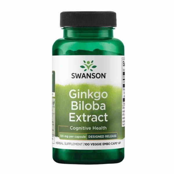 Swanson Ginkgo Biloba 120 мг Designed-Release – для памяти и концентрации - 100 veg caps Swanson Ginkgo Biloba 120 мг Designed-Release – для памяти и концентрации - 100 veg caps