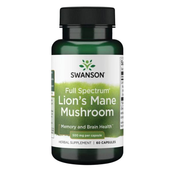 Swanson Lion’s Mane Mushroom – Львиная грива для когнитивной поддержки и нервной системы 500mg - 60caps Swanson Lion’s Mane Mushroom – Львиная грива для когнитивной поддержки и нервной системы 500mg - 60caps