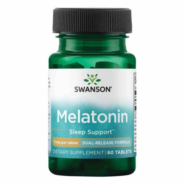 Swanson Мелатонин 3 мг – поэтапное высвобождение для спокойного сна всю ночь - 60 tabs Swanson Мелатонин 3 мг – поэтапное высвобождение для спокойного сна всю ночь - 60 tabs