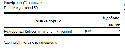 Swanson Milk Thistle – Розторопша для підтримки печінки, детоксикації та клітинного захисту 500 мг- 100caps