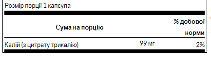 Swanson Potassium Citrate 99 мг – Цитрат калия для сердца, мышц и нервной системы - 120caps