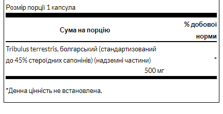 Swanson Tribulus Terrestris – Сила, энергия и поддержание гормонального баланса 500 мг – 60caps
