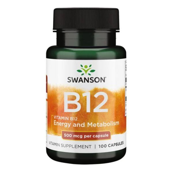 Swanson Vitamin B12 – Витамин для энергии, кровообращения и сердечного здоровья 500 mcg - 100 Caps Swanson Vitamin B12 – Витамин для энергии, кровообращения и сердечного здоровья 500 mcg - 100 Caps