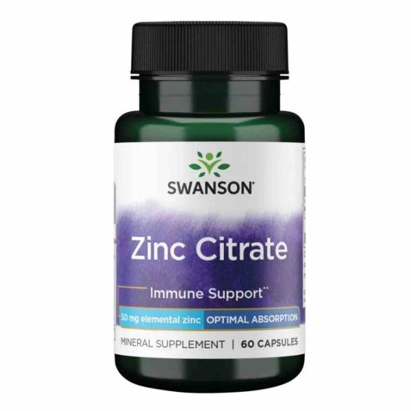 Swanson Zinc Citrate 50 мг – Цинк для імунітету та засвоєння - 60caps Swanson Zinc Citrate 50 мг – Цинк для імунітету та засвоєння - 60caps
