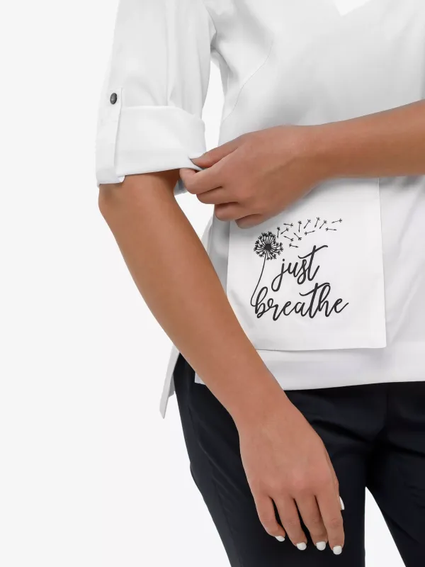 Відео Віола Жіноча Медична Куртка колір білий 