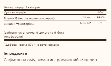 Vitamin E 67mg (100 IU) Mixed - 100 softgels