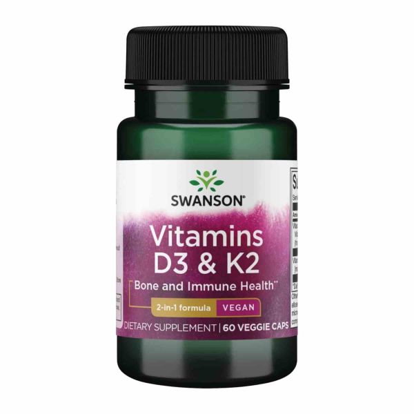 Витамины D3 + K2 Swanson – поддержка костей, сердца и иммунной системы - 60 vcaps Витамины D3 + K2 Swanson – поддержка костей, сердца и иммунной системы - 60 vcaps