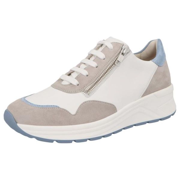 Жіночі шкіряні кросівки Karma, білий/сірий (арт.7 59071 40561), SOLIDUS (Німеччина)