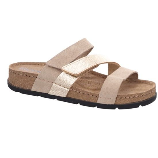 Жіночі шльопанці Soave, бежево-золотий, 5416 14, ROHDE (НІМЕЧЧИНА)