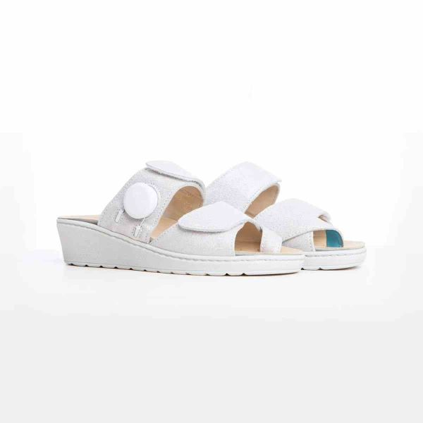 Жіночі терапевтичні шльопанці, срібний (4021), Hallufix (Німеччина)