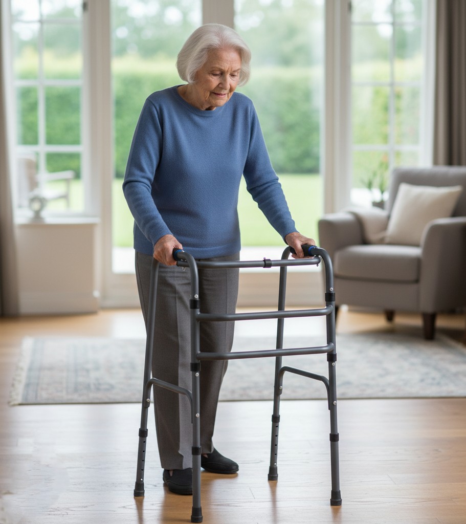 жінка з ходунками